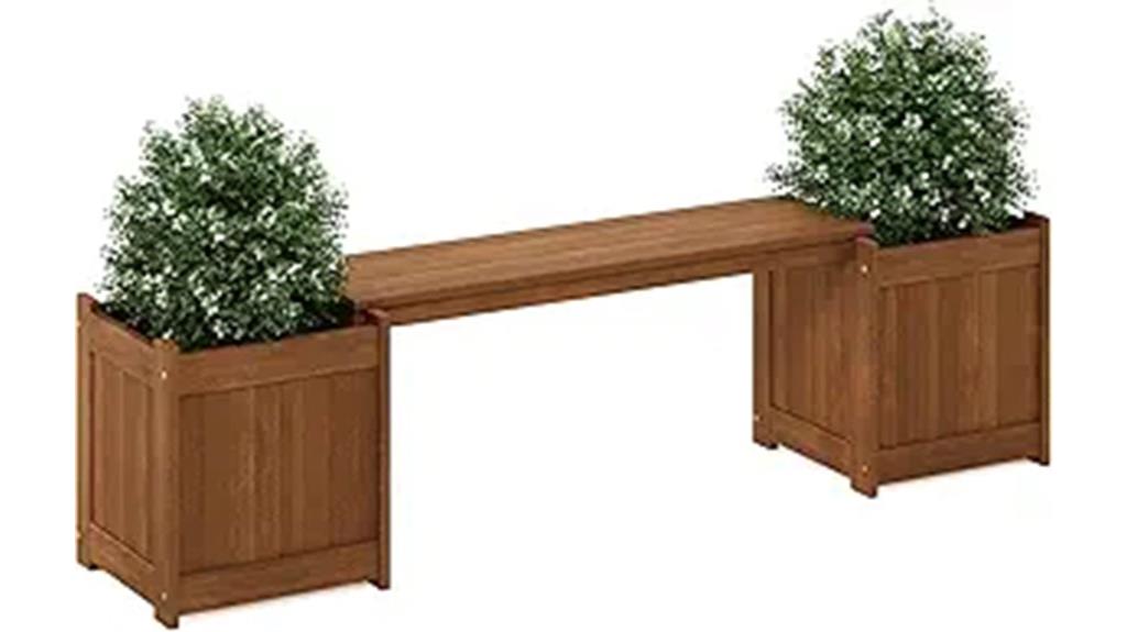 wooden brown flower box