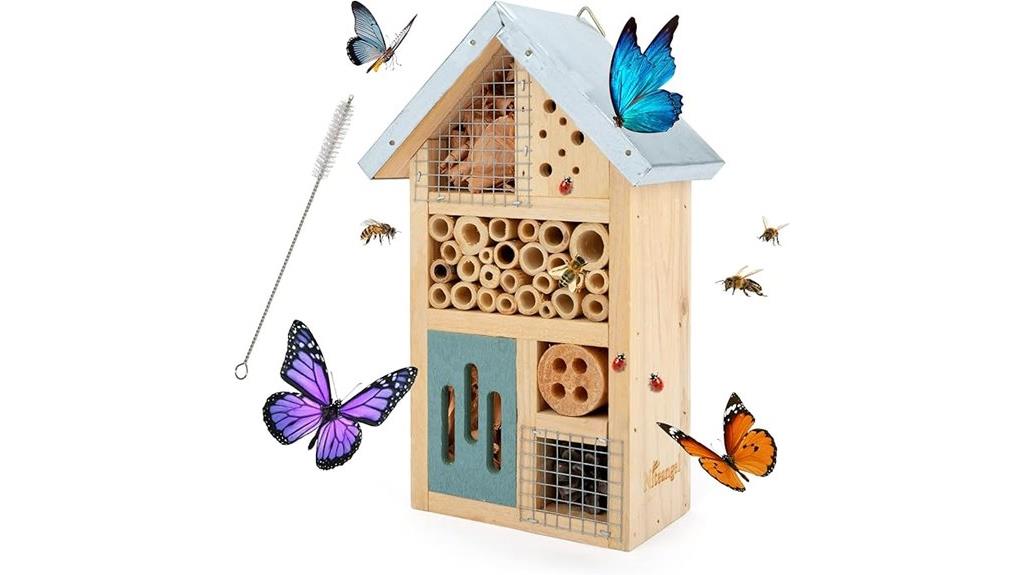 wooden insect hotel for garden