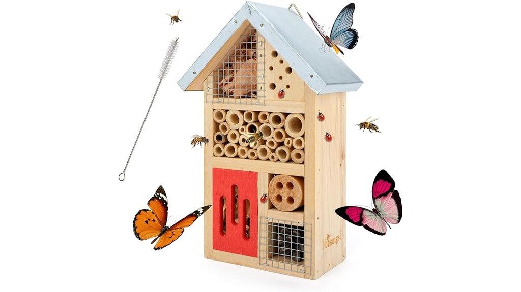 wooden insect hotel garden