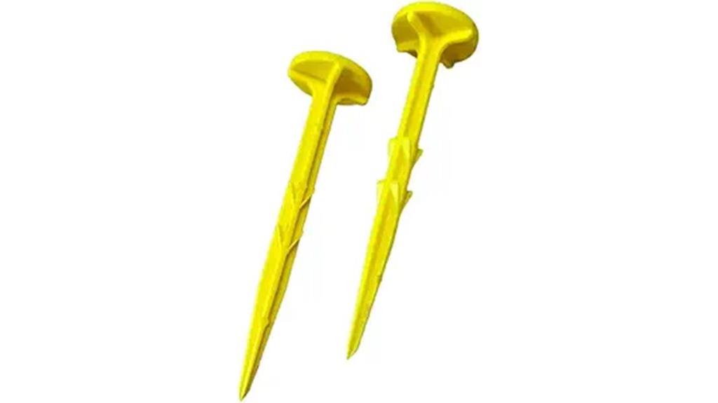 yellow low profile stakes