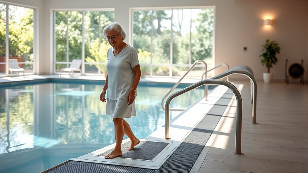 comfortable accessible pool setup