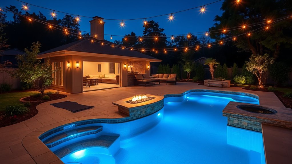 layered outdoor lighting ambiance
