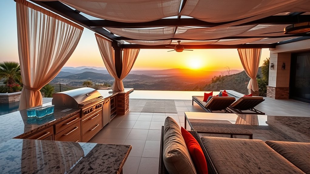 optimal outdoor kitchen placement