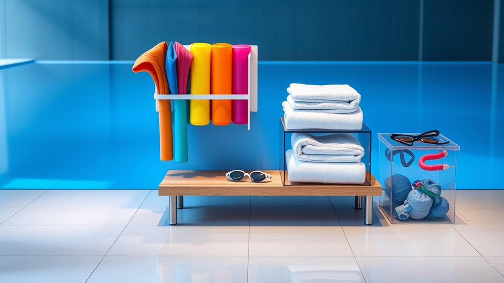 organized pool accessory storage