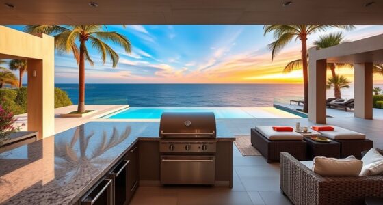 outdoor poolside lounge area