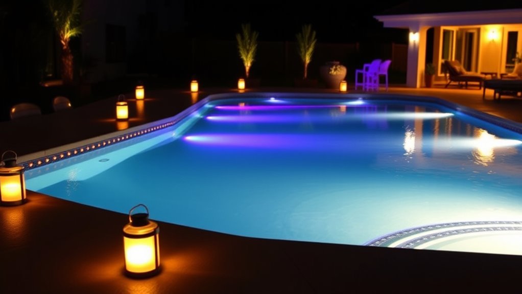 pool lighting and ambiance