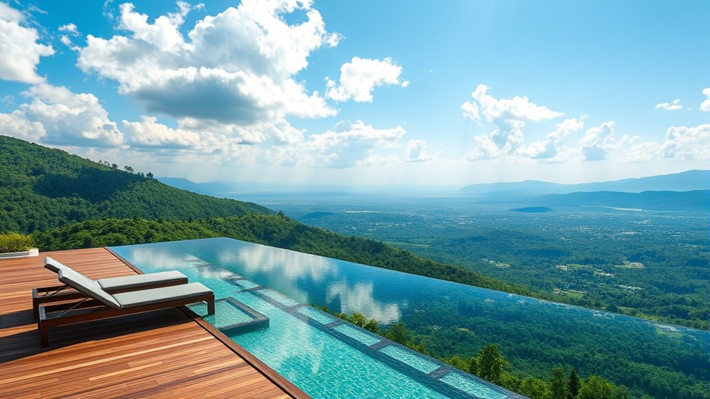 pool on hillside slope