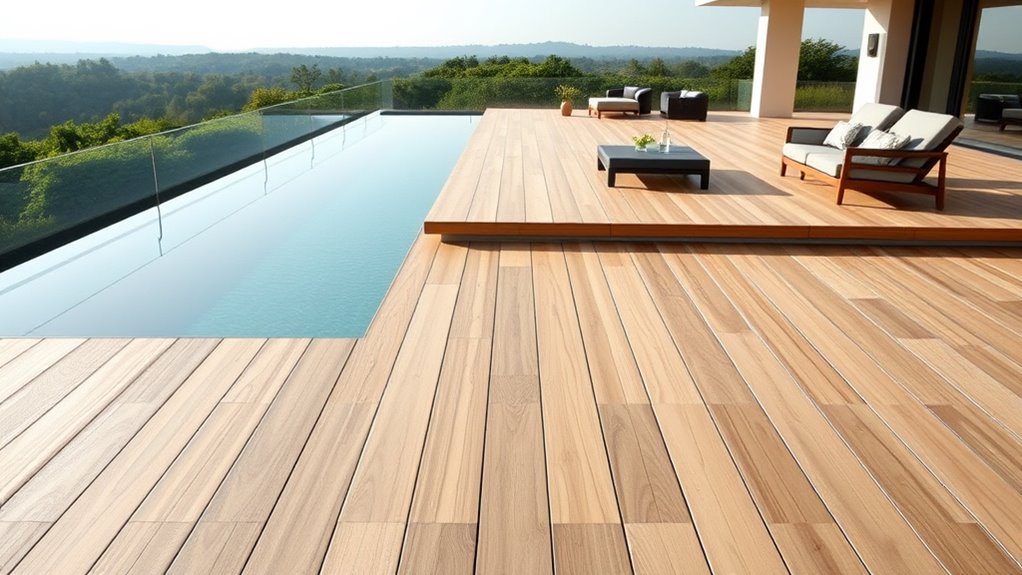 sleek minimalist pool deck