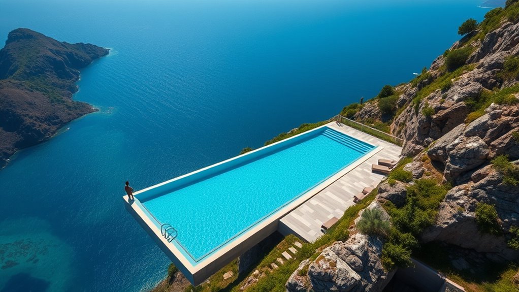 sloped terrain infinity pools