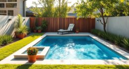 small backyard pool installation
