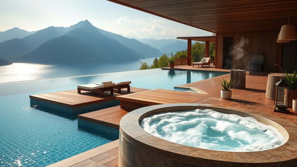 spa integration with infinity pool