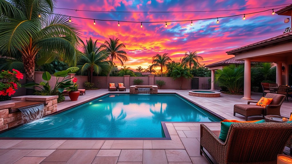 tropical pool oasis design