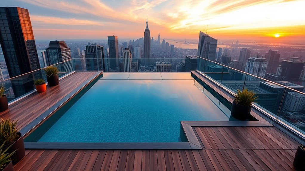 urban rooftop luxury pools