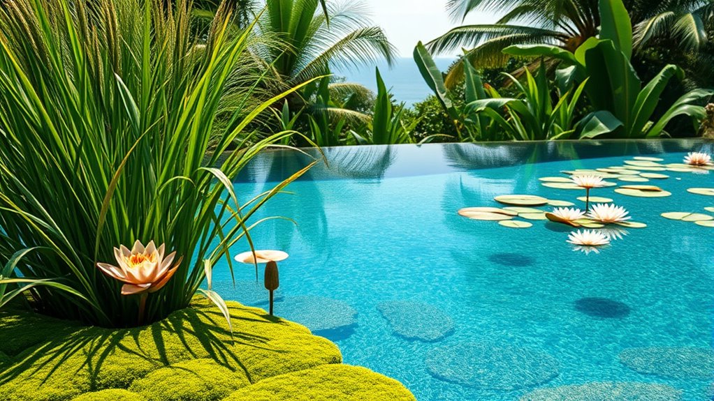 vibrant textured aquatic plants