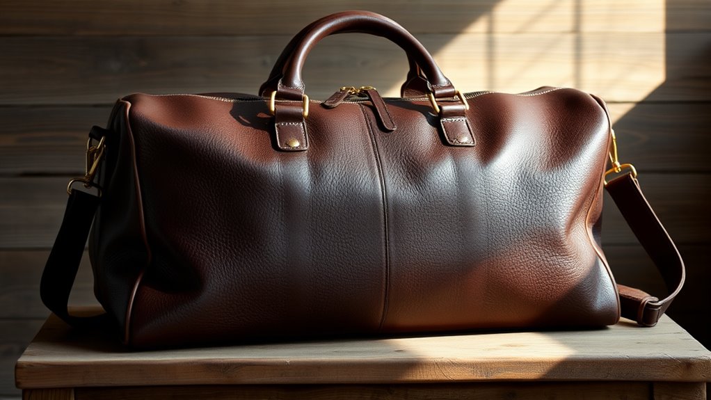 luxury leather weekender bags