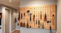 apartment wall pegboard storage