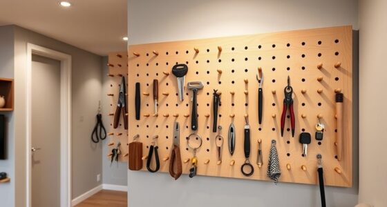 apartment wall pegboard storage