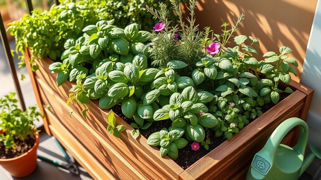 balcony herb garden layout