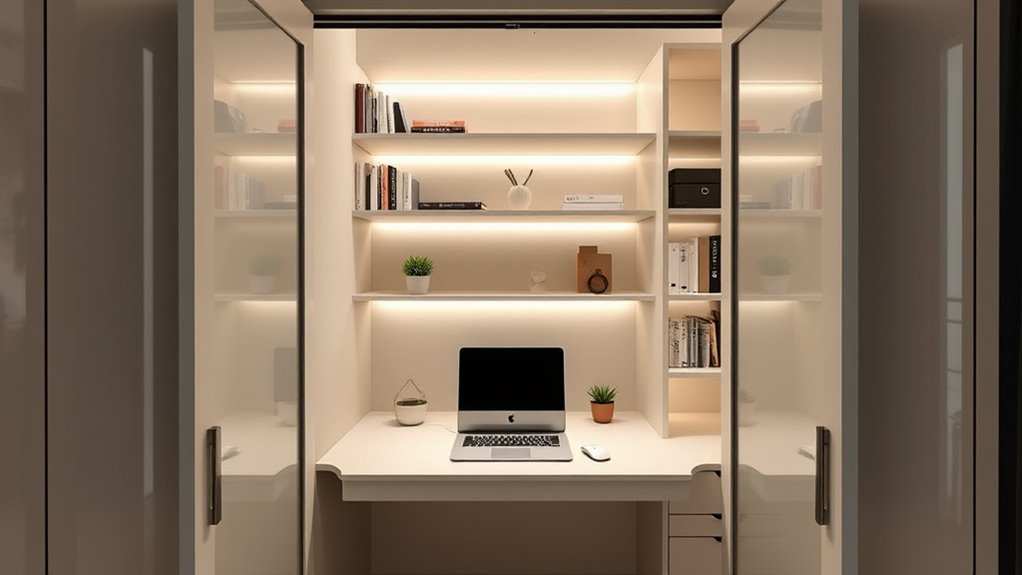 concealed closet workstation construction