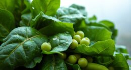 cool weather spinach peas