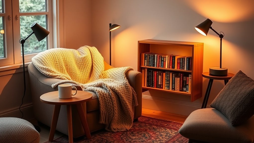 cozy reading nook lighting