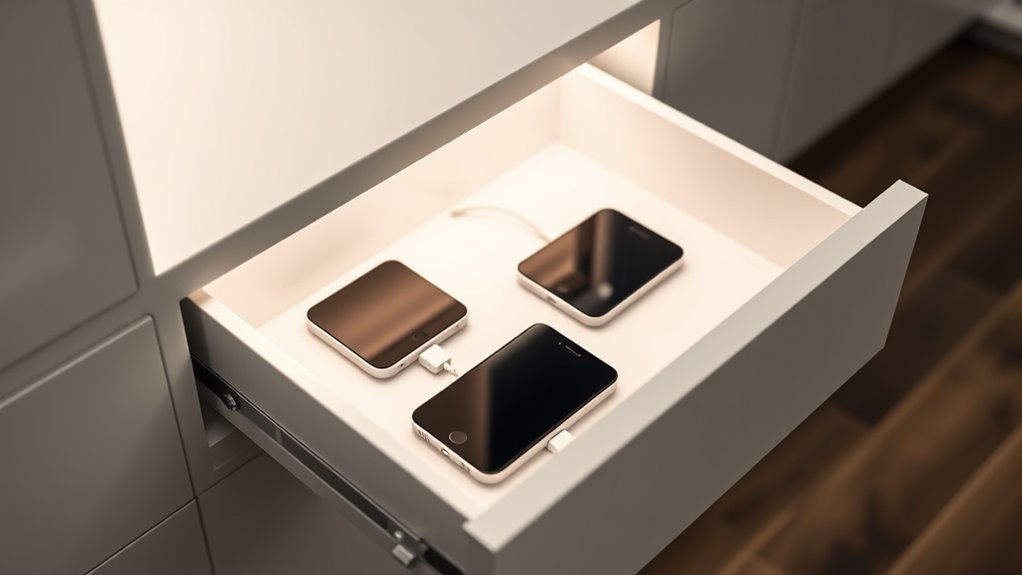 design a compact charging drawer