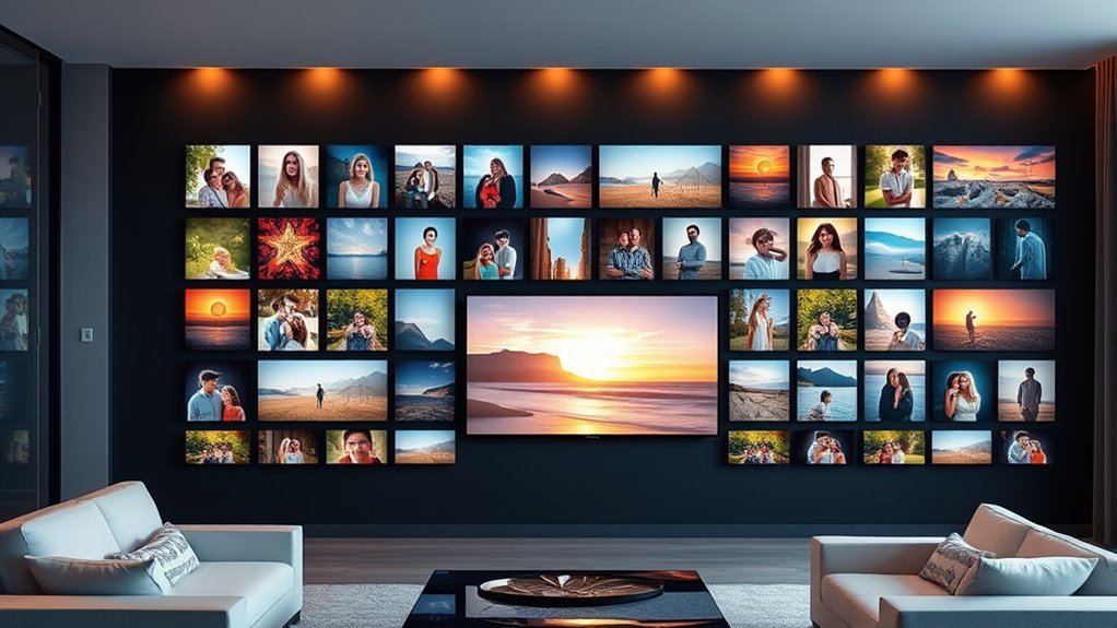 digital photo wall setup
