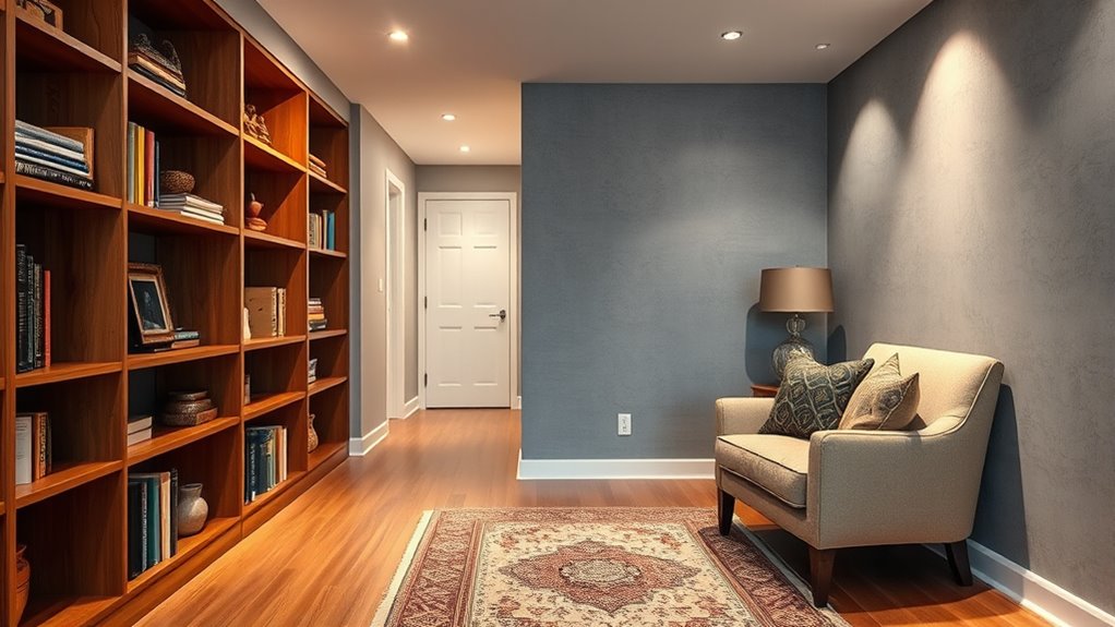 hallway as storage and seating