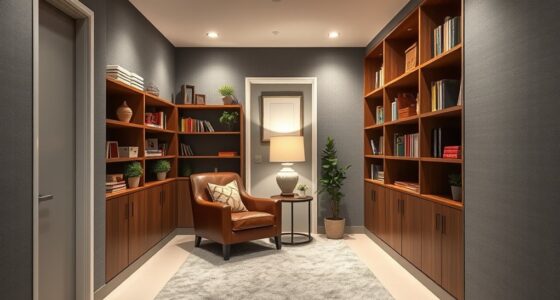 hallway doubles as storage