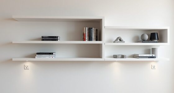 hidden charging floating shelves