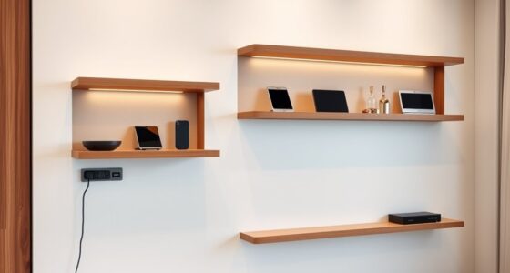 hidden charging floating shelves