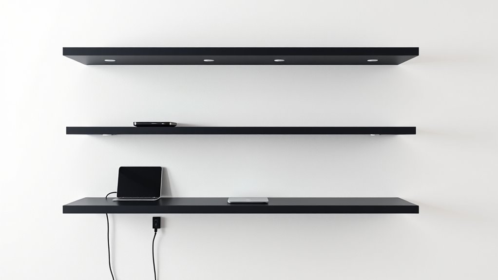 hidden wireless charging shelves