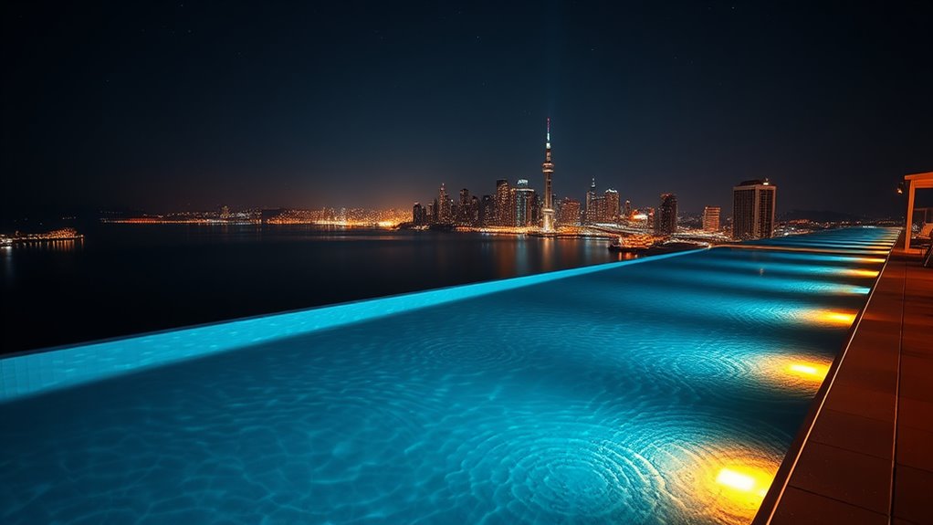 illuminating infinite pool