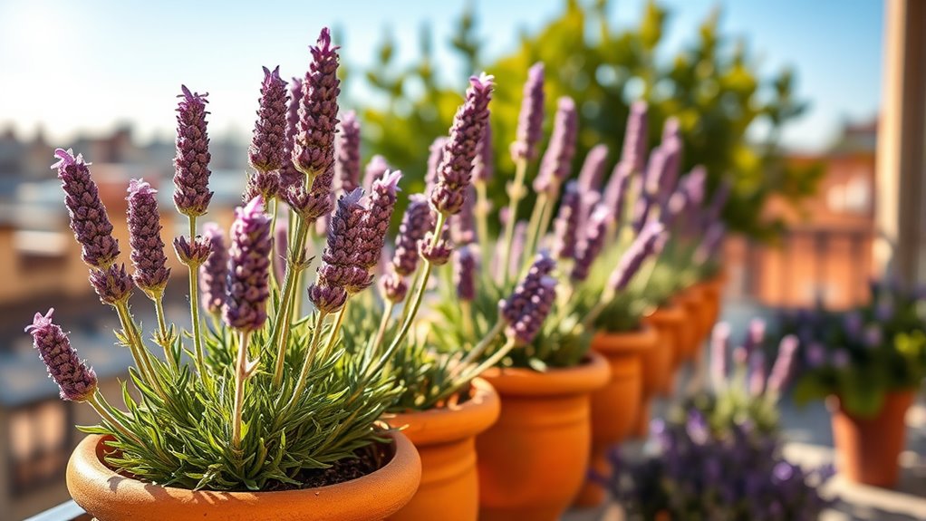 lavender in balcony containers