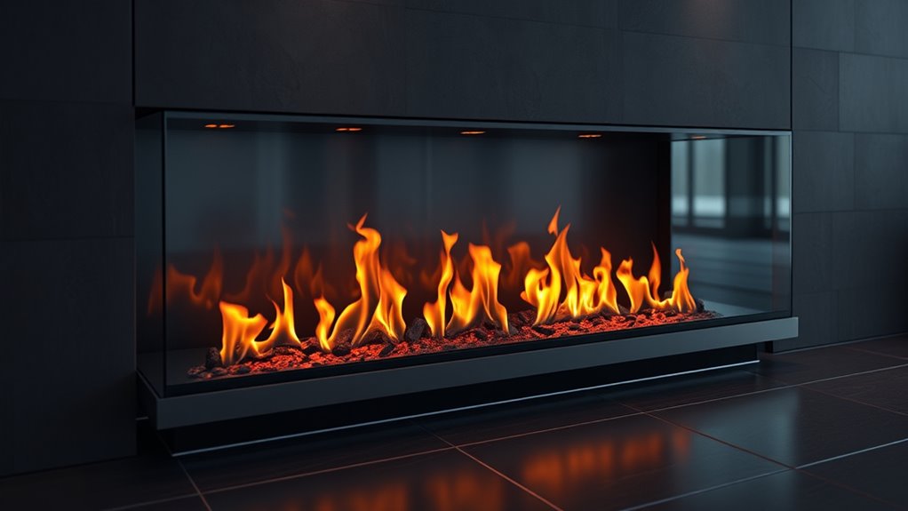 led sensor fireplace ambiance