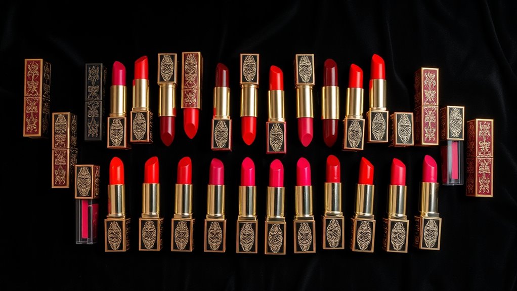 luxury lipstick collection showcase