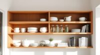 minimalist open shelving design