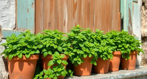 mint pots near doors