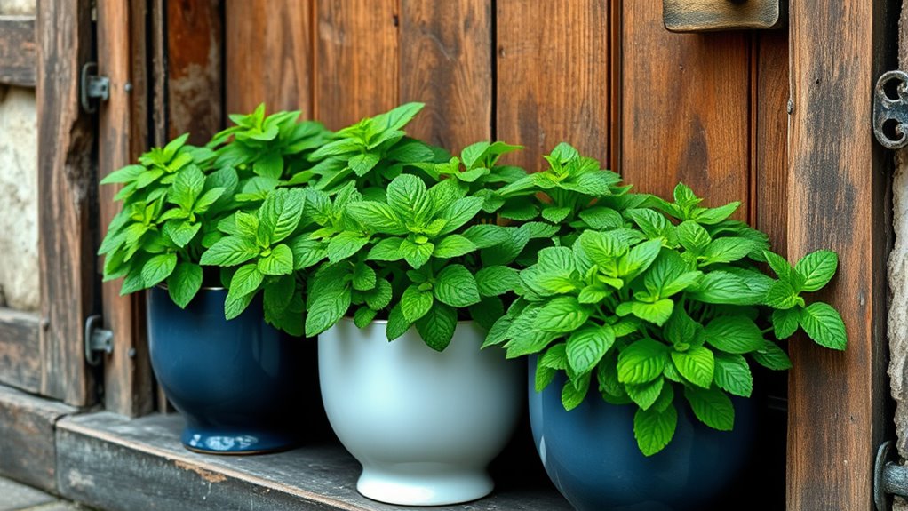 mint pots repel pests