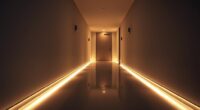 nighttime hallway illumination