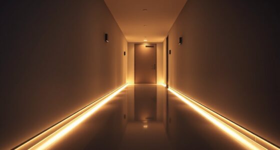 nighttime hallway illumination