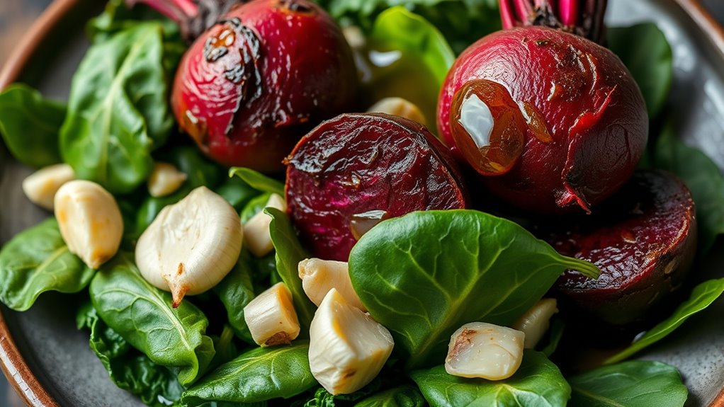 nutrient rich beet garlic greens