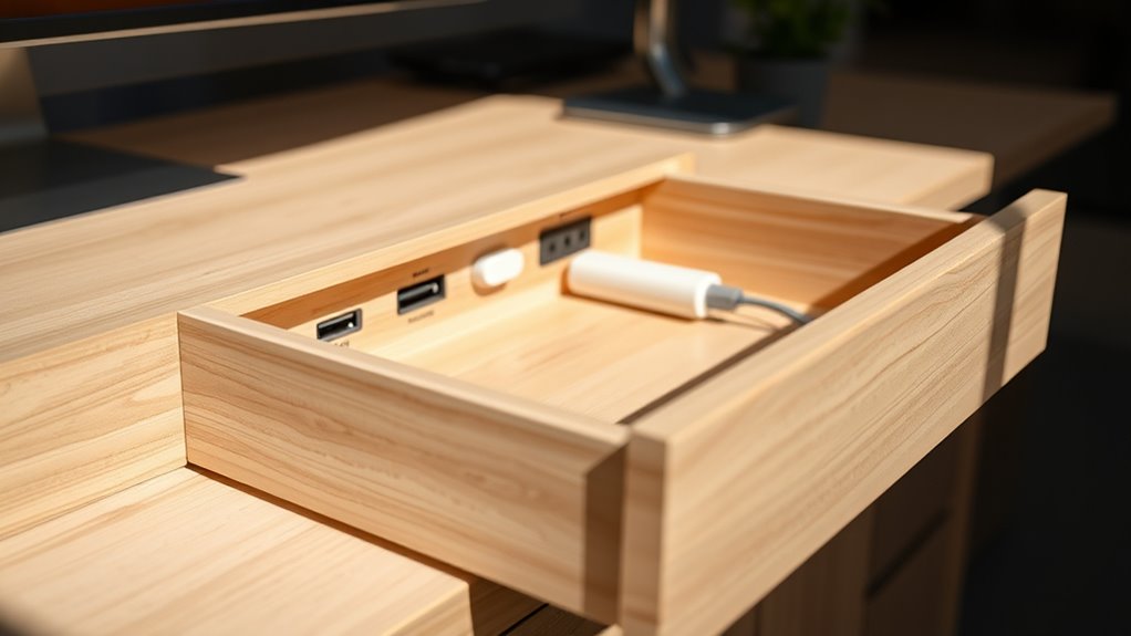 organized accessible charging drawer