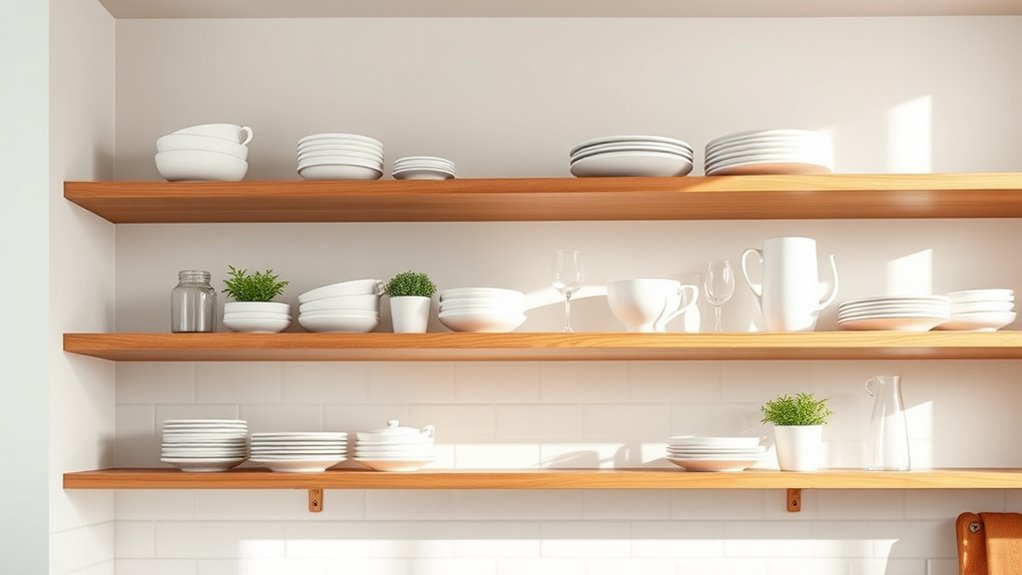 organized decorative shelf displays