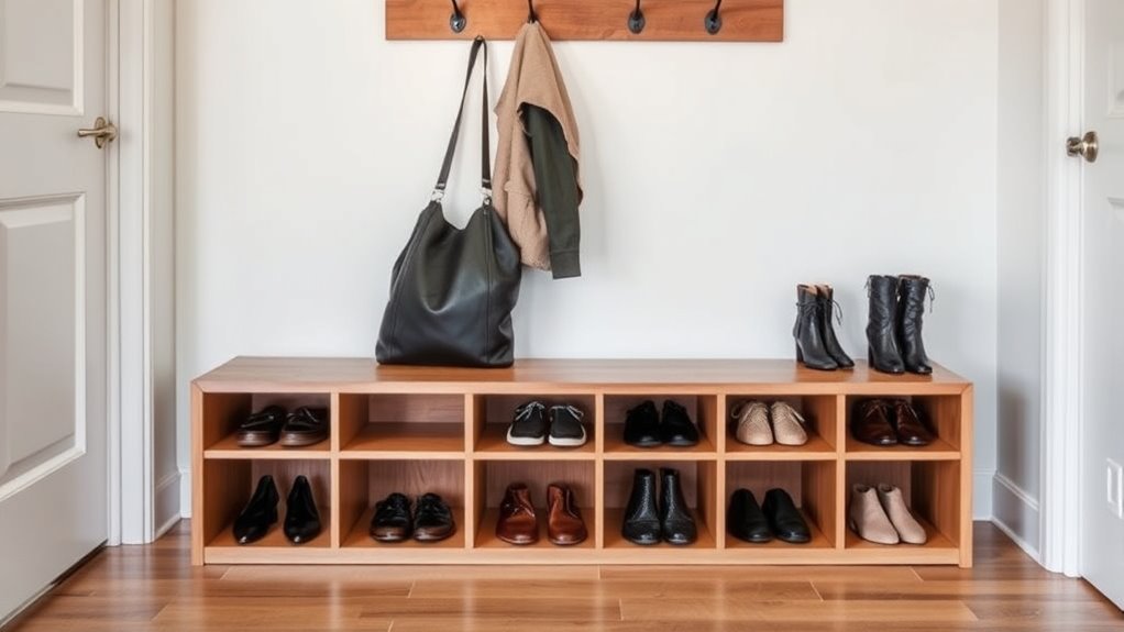 organized entryway shoe storage