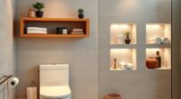 over toilet and recessed storage
