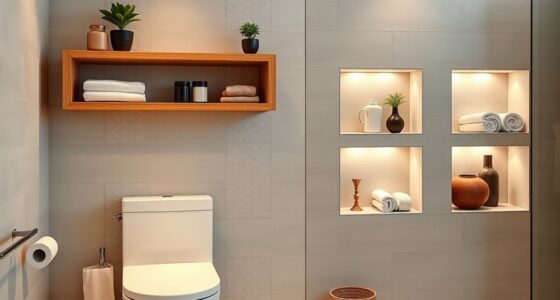 over toilet and recessed storage