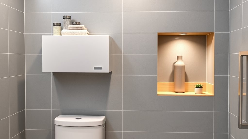 over toilet recessed storage