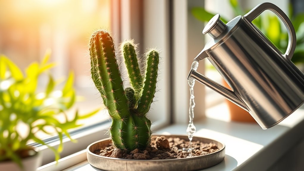 proper cactus light watering
