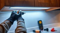 safe under cabinet light installation